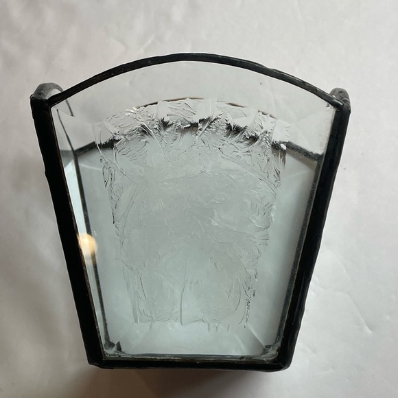 ARTISAN Hand Made Candle Holder Beveled Frosted Etched Glass Mirror Bottom - Picture 5 of 12
